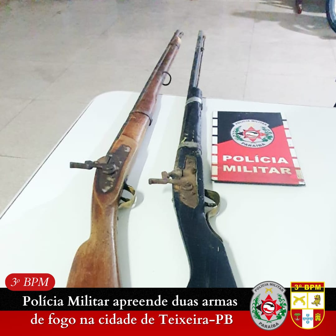 Polícia Militar apreende duas armas de fogo em Teixeira-PB