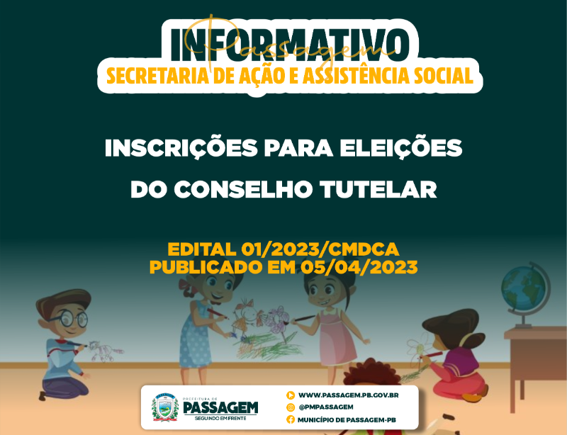 Prefeitura de Passagem divulga calendário para as eleições do Conselho Tutelar