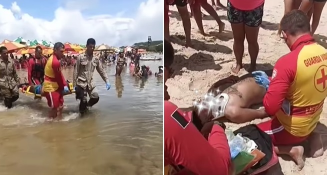 Turista patoense fica ferido em Praia Bela, em Pitimbu