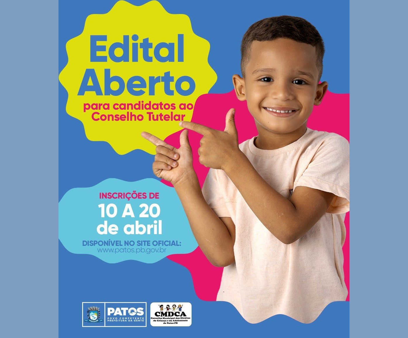 Conselho Municipal dos Direitos da Criança e Adolescente de Patos lança edital para eleições do Conselho Tutelar