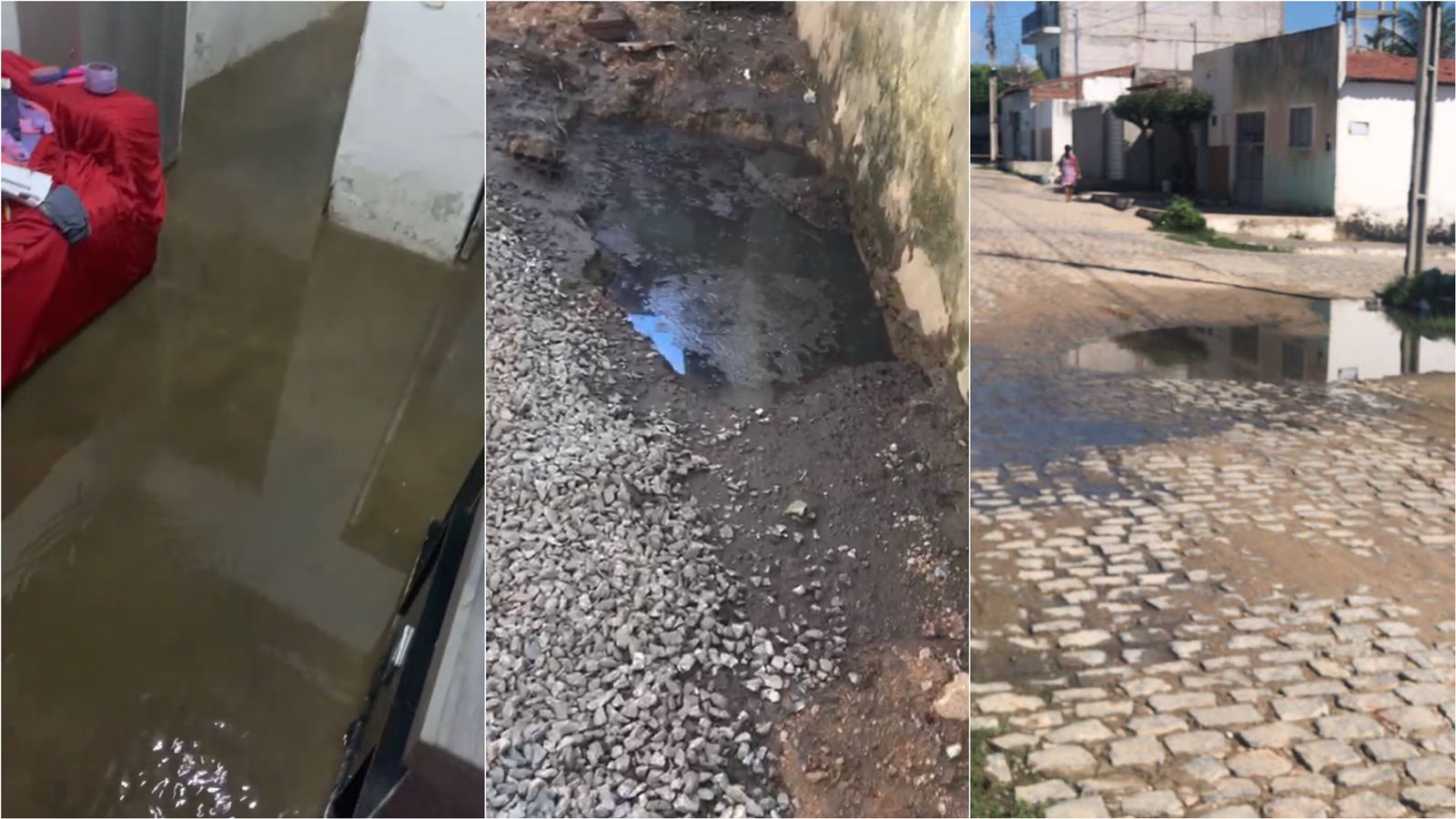 Moradora da Rua Rosa Maria Sales, no Mutirão, cobra solução para galeria estourada que passa dentro do seu muro e retorna para o imóvel; gestão diz que demanda será atendida