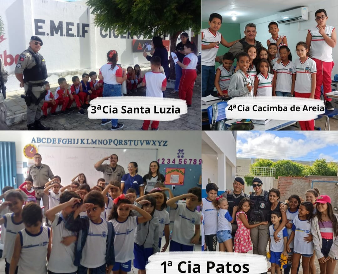 Polícia Militar intensifica rondas e visitas solidárias nas escolas de Patos e região do 3º BPM