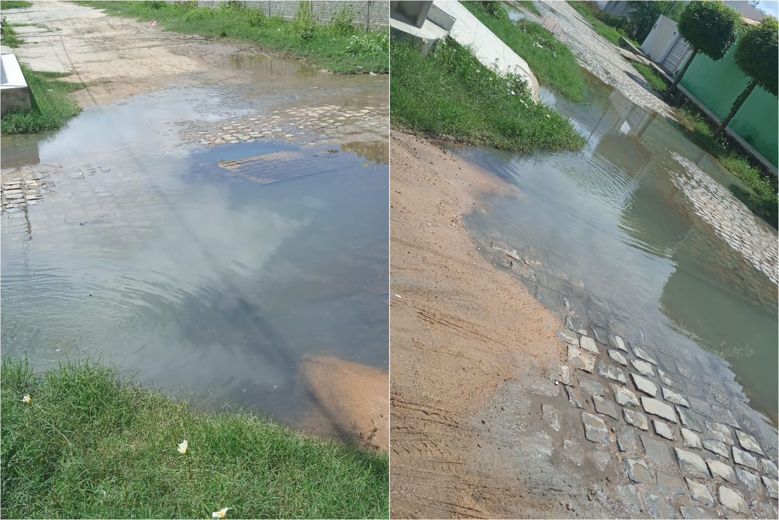 Morador da Rua Vereador Apolônio Gonçalves, no bairro Maternidade, cobra solução para galeria estourada há quase 1 mês; Prefeitura diz que demanda será atendida