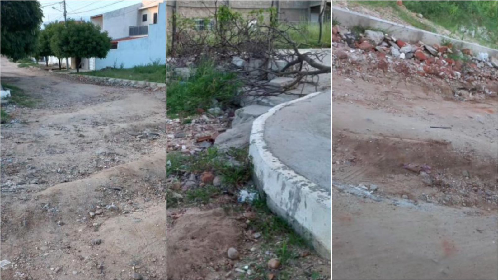 Moradores da Rua Antônio Moisés Amorim, no Jatobá, cobram conclusão de obra de pavimentação; gestão diz que aguarda liberação de convênio