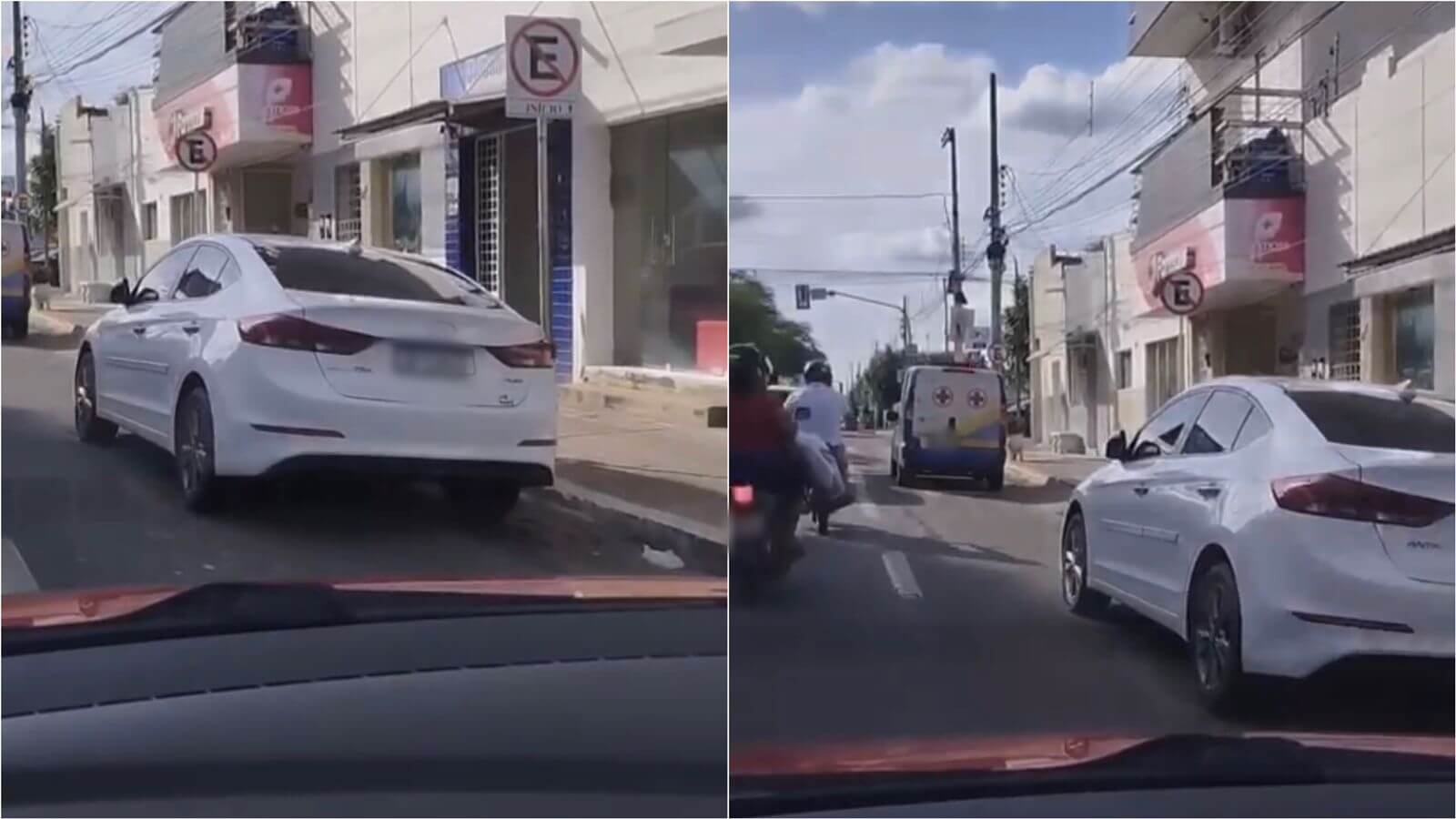 Motorista denuncia que carros estão sendo estacionados em seta verde onde deve ser feita conversão à direita, ao lado do Hospital Regional; STTRANS diz que irá fiscalizar