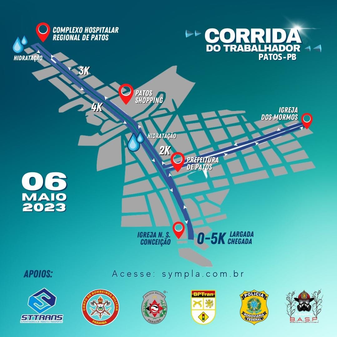 Inscrições para a Corrida do Trabalhador, que vai ocorrer em Patos, ainda estão abertas