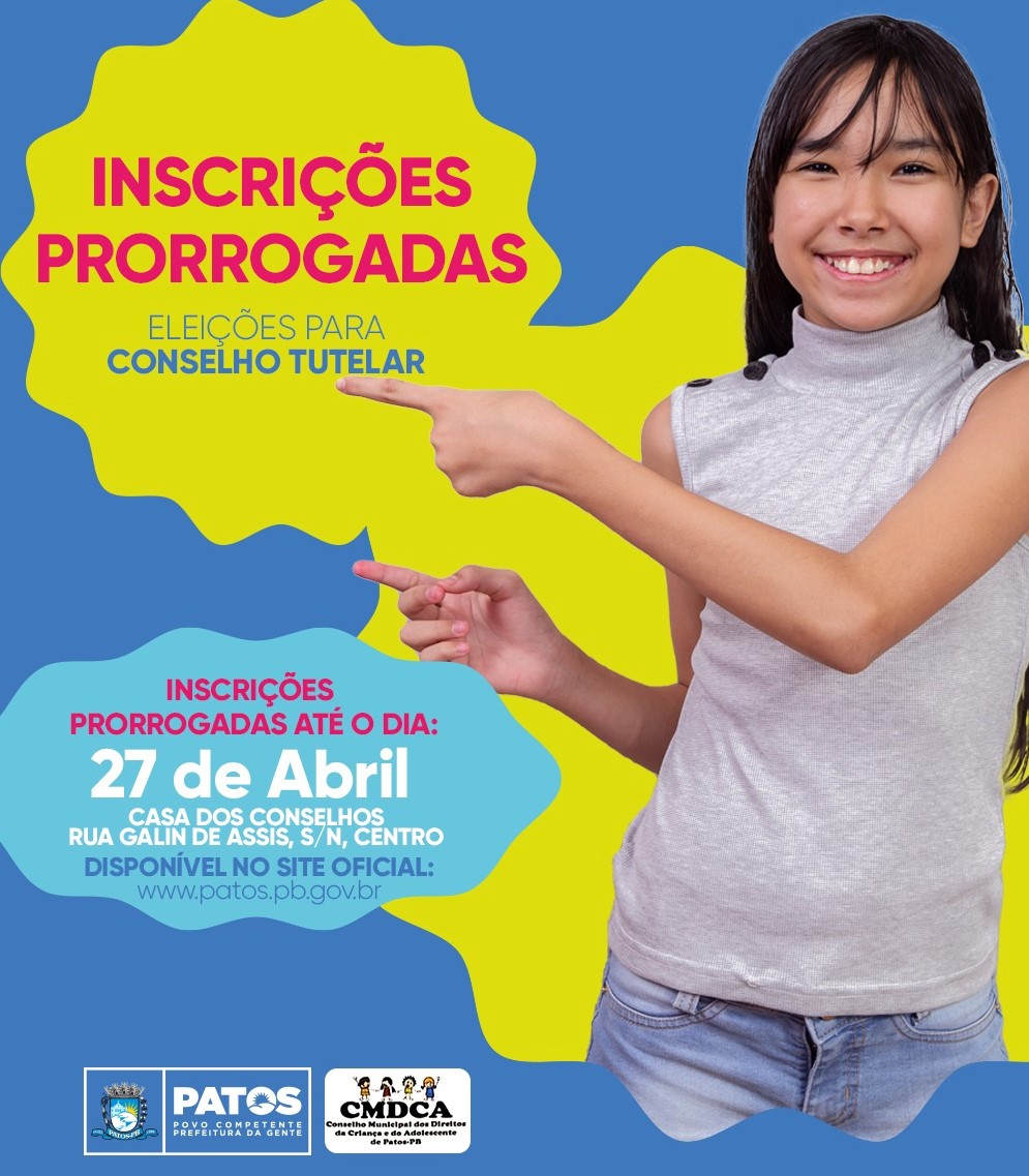 CMDCA Patos prorroga inscrições para eleição do Conselho Tutelar