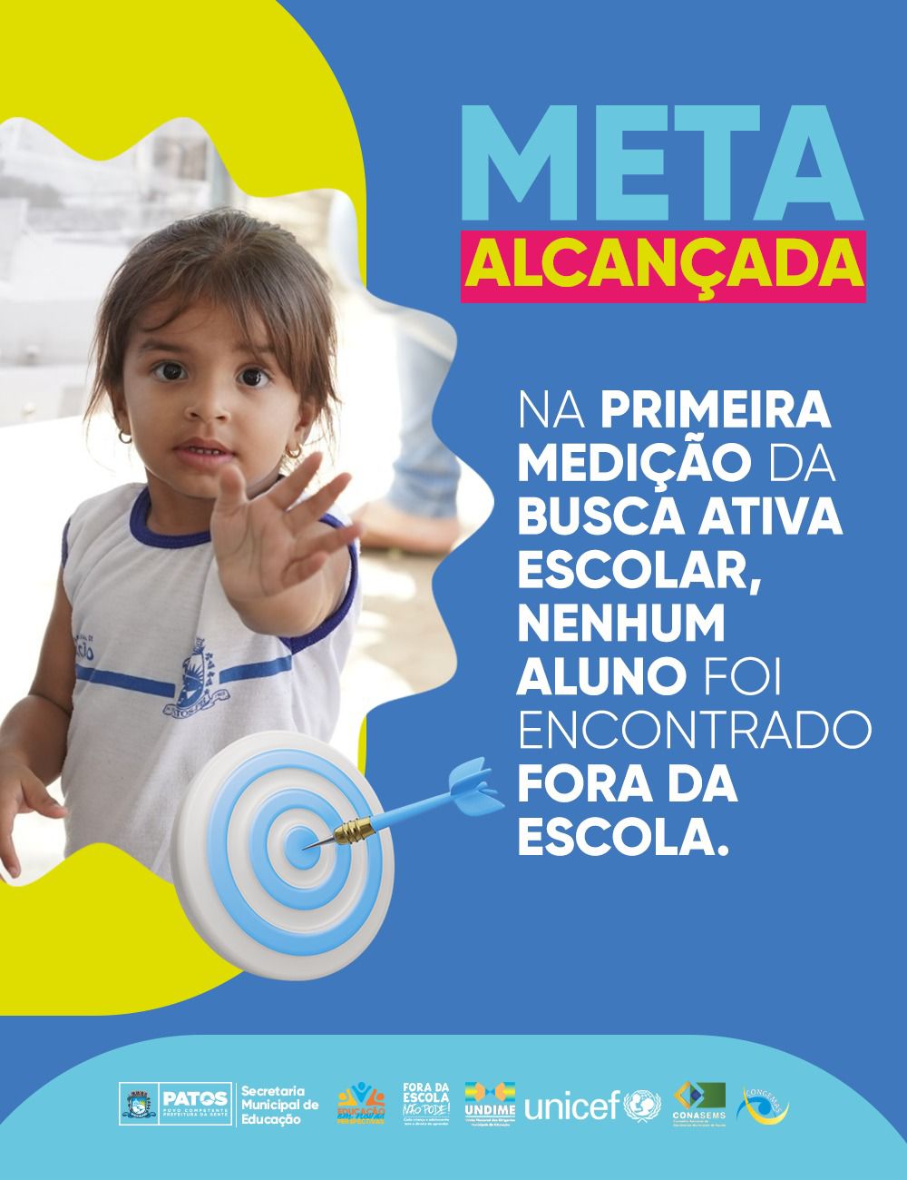 Patos bate meta da Busca Ativa Escolar do UNICEF, estratégia responsável por diminuir os índices de evasão da rede de ensino municipal