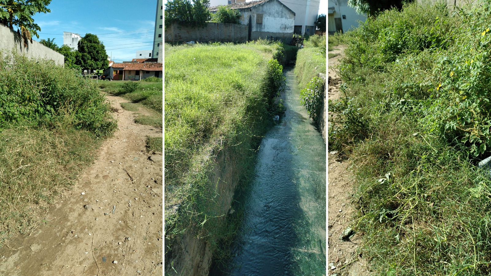 Moradores pedem limpeza de canal no bairro Jardim Queiroz em Patos; Prefeitura diz que será resolvido