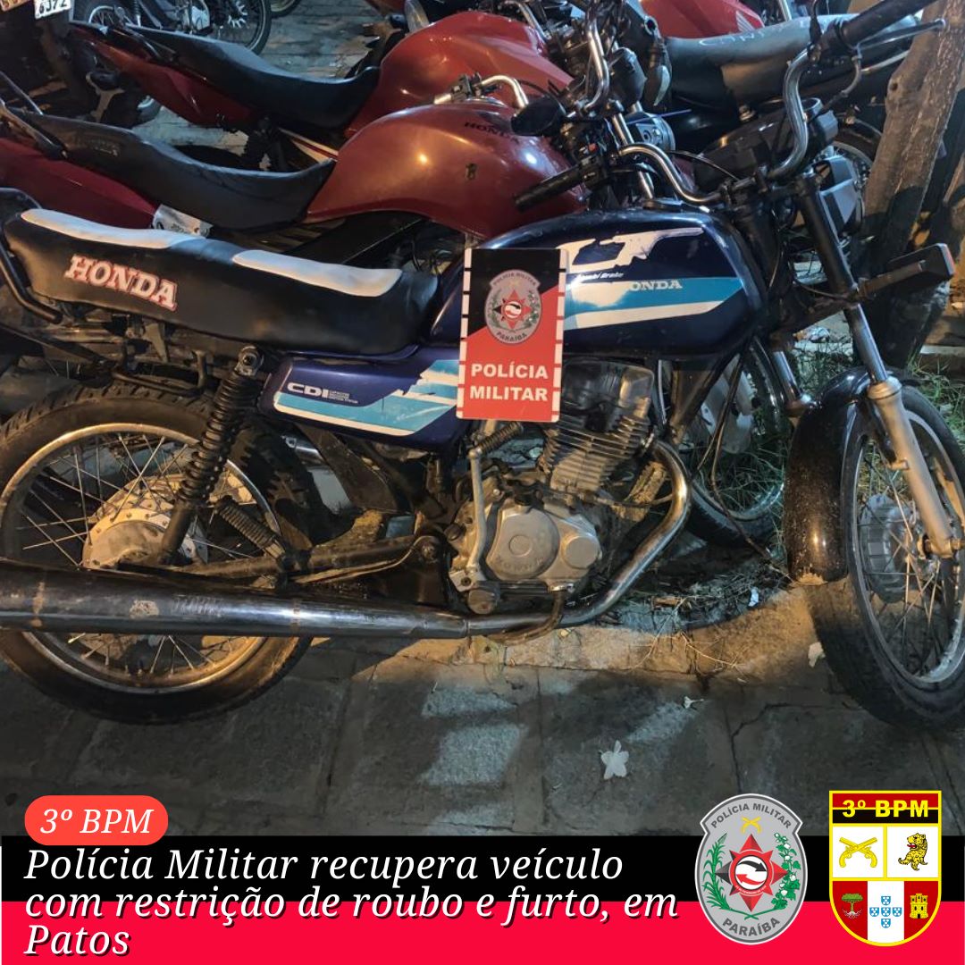 Polícia Militar recupera veículo com restrição de roubo e furto, em Patos