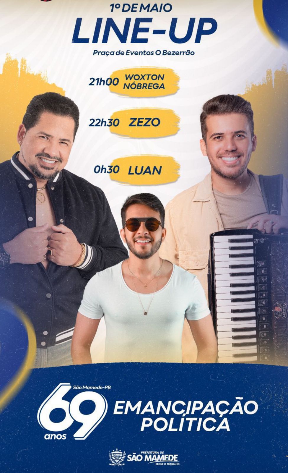 São Mamede comemora 69 anos de emancipação política com inaugurações e shows musicais nesta segunda-feira (01). Confira!