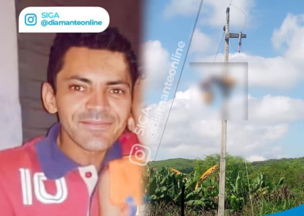 Homem morre eletrocutado em cima de poste, em Santana de Mangueira