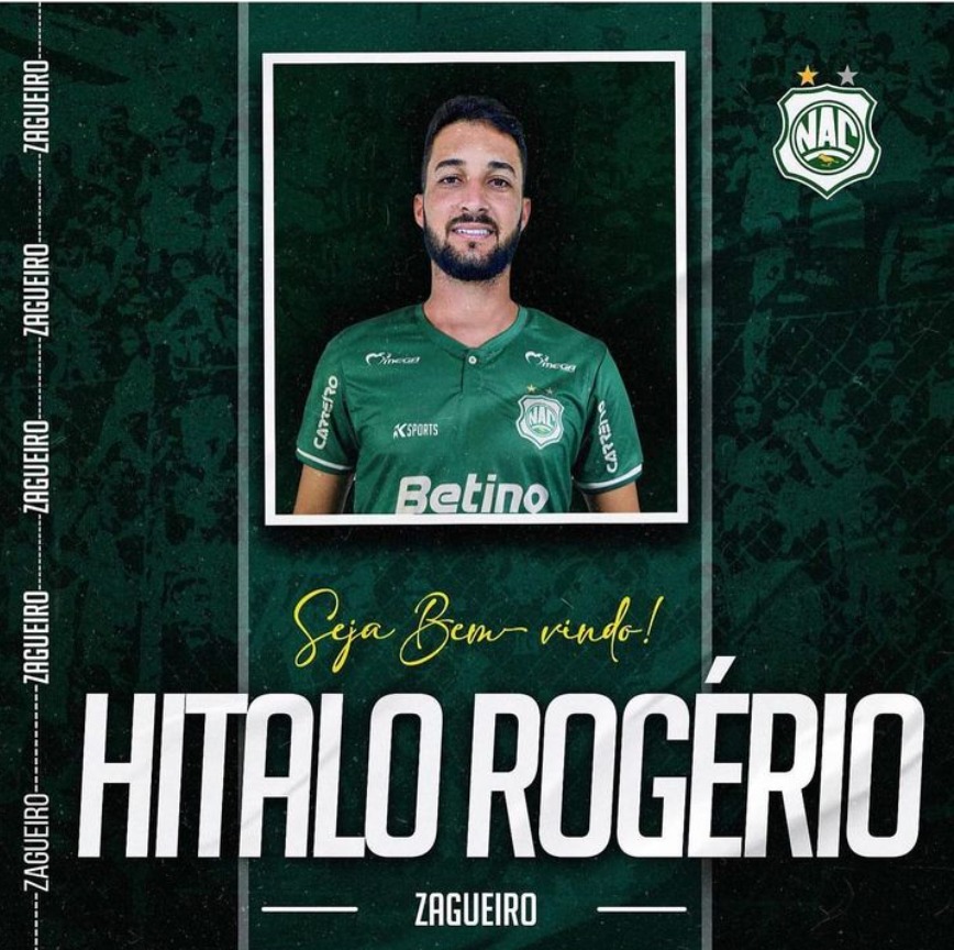 Nacional de Patos anuncia contratação do zagueiro Hitalo Rogério