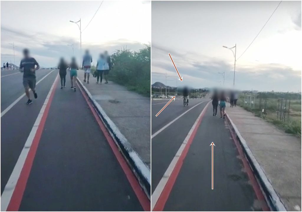Ciclistas afirmam que desistiram de pedalar na Alça Sudeste de Patos, devido ocupação do espaço por pedestres 