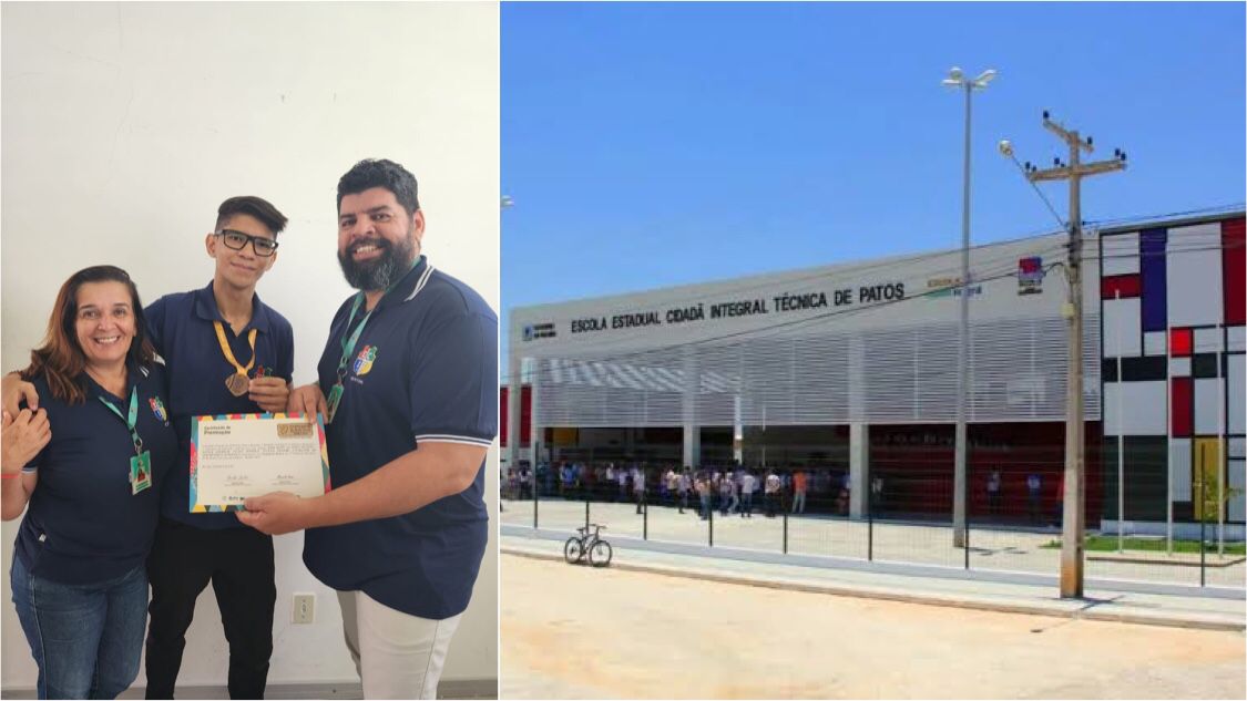 Jovem estudante da EECIT Lynaldo Cavalcanti, em Patos, que ganhou medalha de bronze na OBMEP, recebe bolsa de estudos