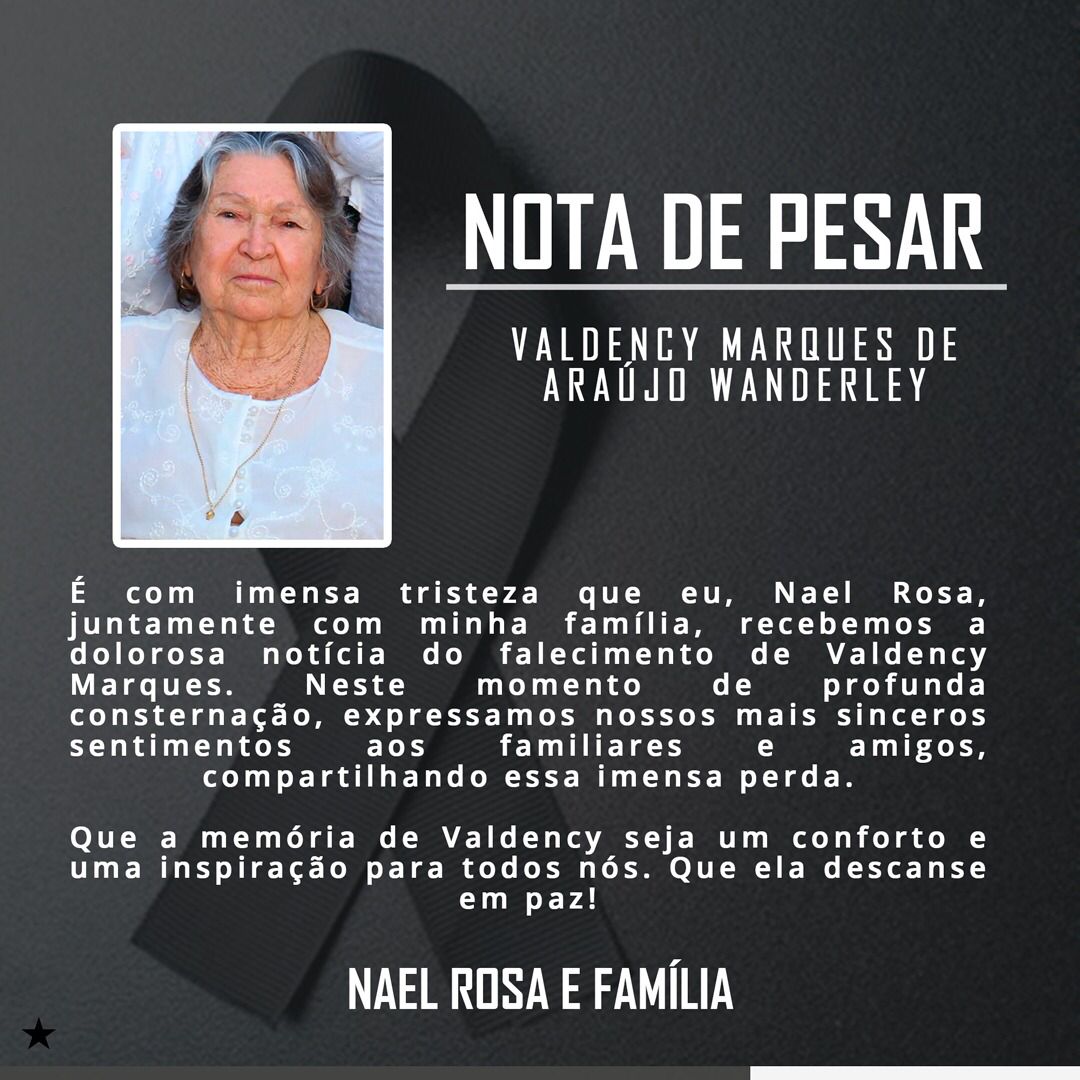 Morre a ex-primeira dama de Malta, Valdency Wanderley; Nael Rosa e família emitem Nota de Pesar
