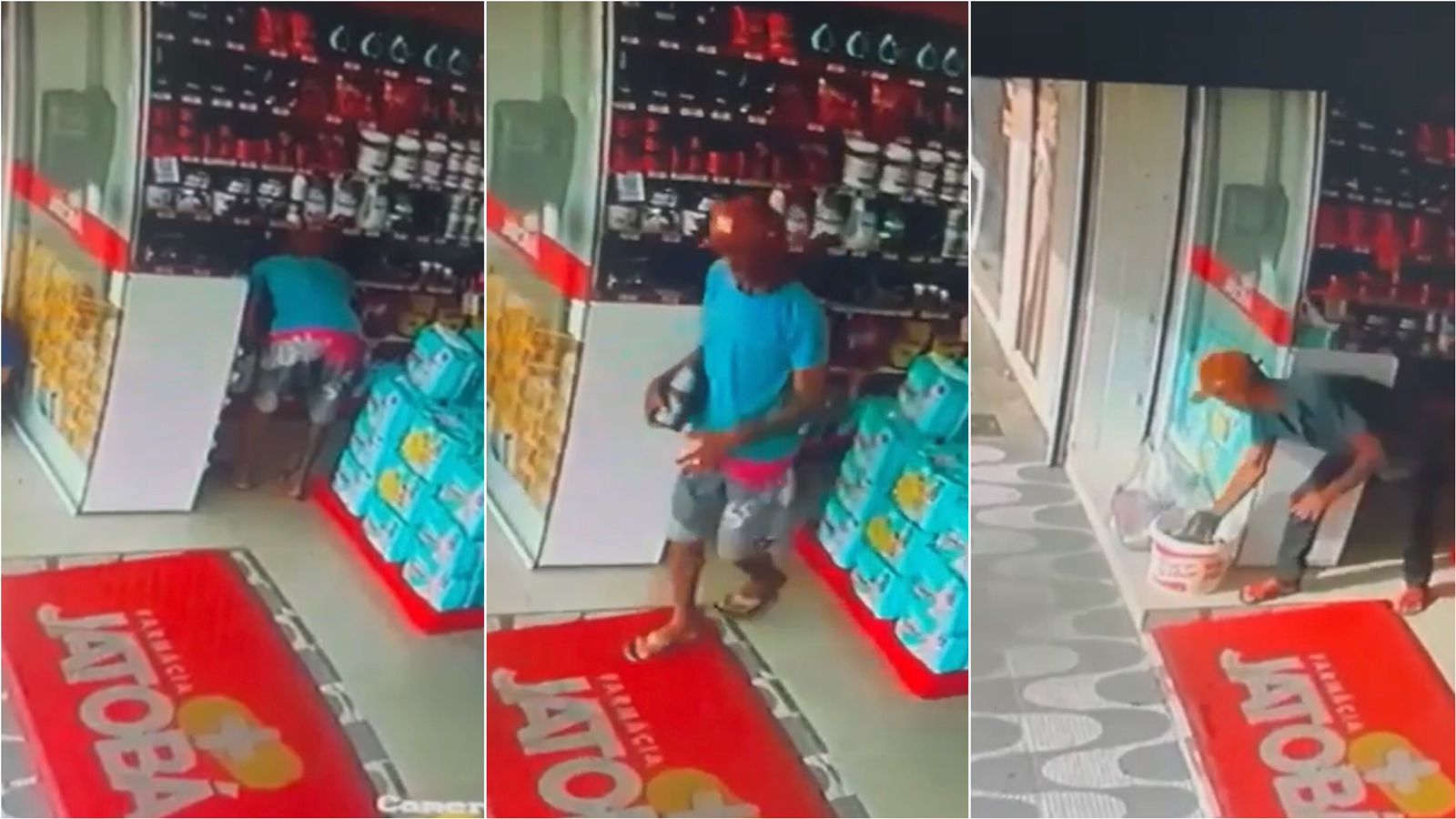 Ousadia: homem é flagrado tentando furtar produtos de farmácia no Centro de Patos mais de uma vez nesta semana. VÍDEO