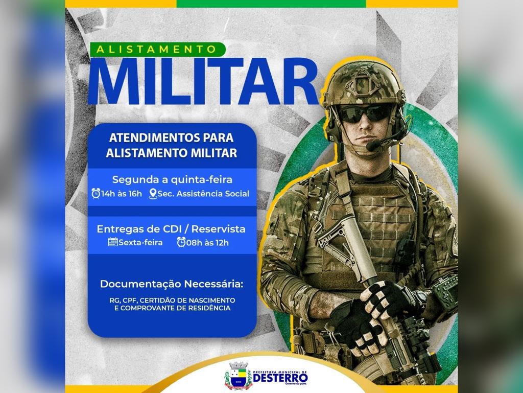 Secretaria Municipal de Assistência Social em Desterro-PB disponibiliza emissão de Reservistas