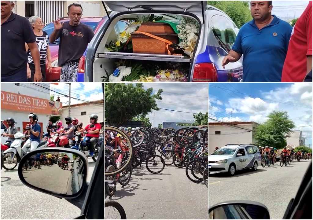 Com comoção e homenagens, corpo de Vadim, empresário e amante do ciclismo, é sepultado em Patos. Veja as imagens