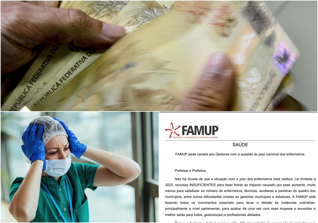 FAMUP fala em situação caótica na questão do pagamento do Piso da Enfermagem e diz que recursos enviados são insuficientes para fazer frente ao impacto causado pelo aumento