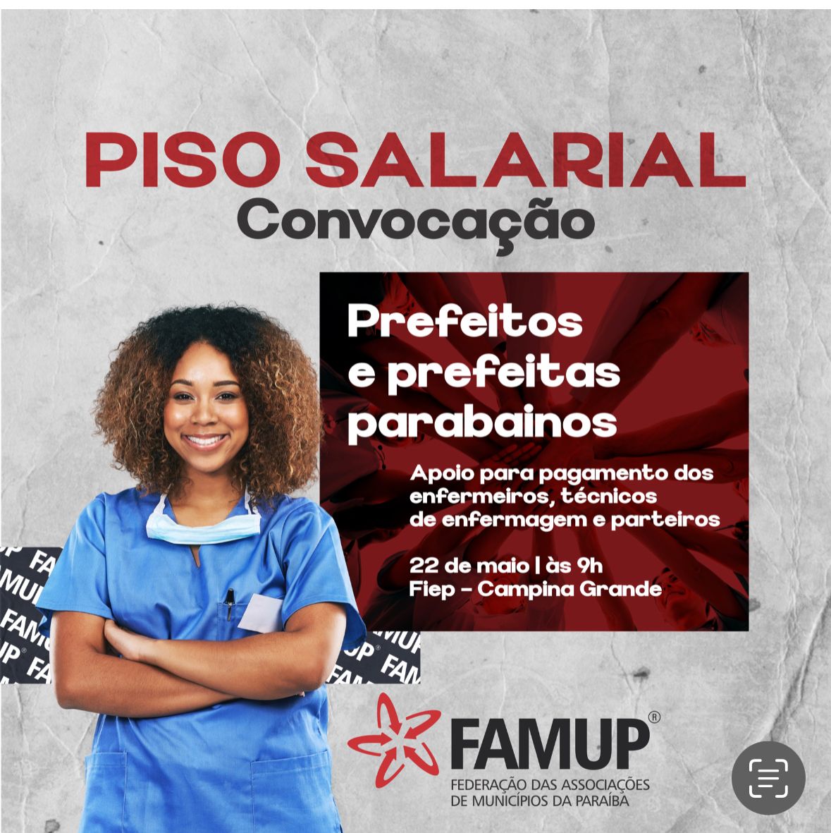 Presidente da FAMUP diz que recurso enviado pelo Governo Federal representa apenas 1/3 da verba necessária para o pagamento do piso da enfermagem