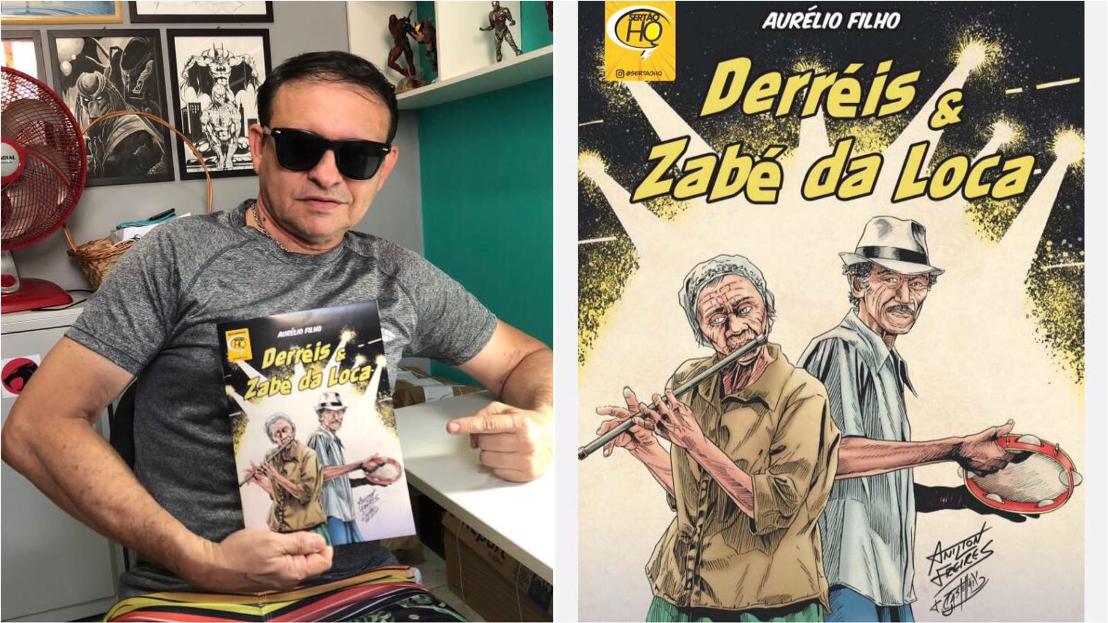 Quadrinista Aurélio Filho cria história em quadrinhos em homenagem a Derréis e Zabé da Loca