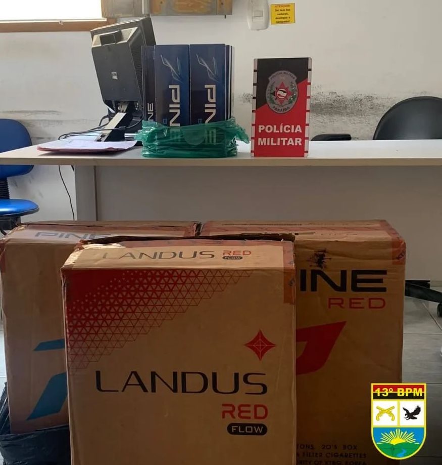 Polícia Militar apreende caixas de cigarros contrabandeados em Itaporanga