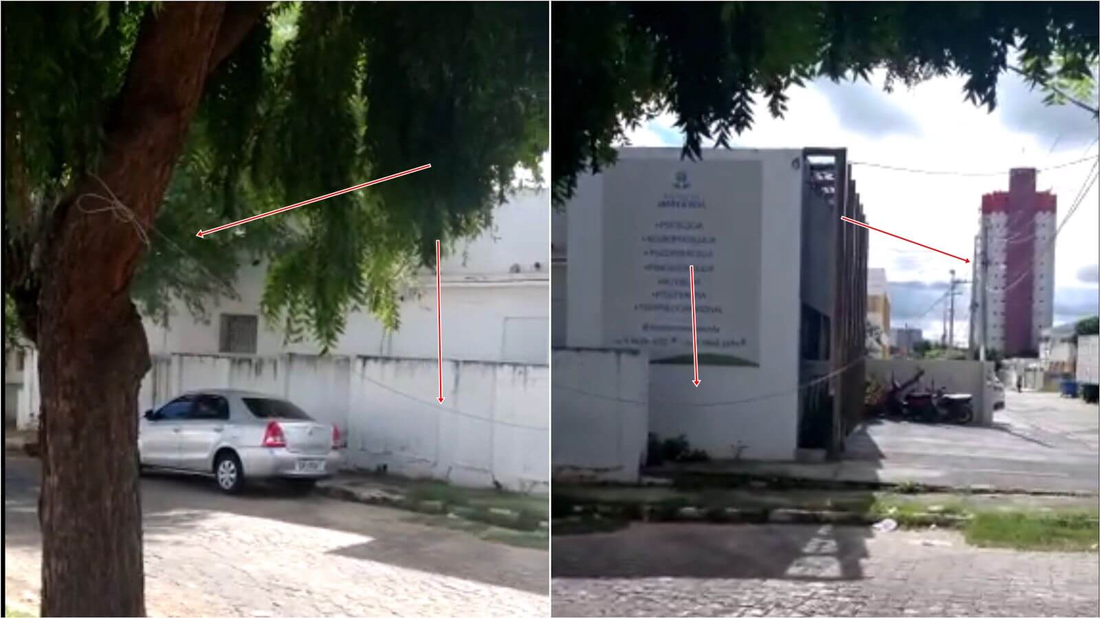 Internauta flagra fios de internet amarrados no meio da rua, no bairro Brasília, em Patos, e alerta para risco iminente de acidente. VÍDEO