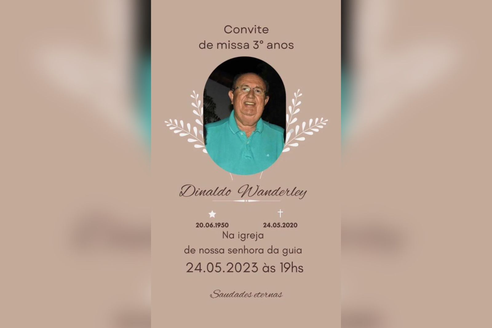 Familiares do ex-prefeito Dinaldo Wanderley realizam missa pelo 3º aniversário de sua morte