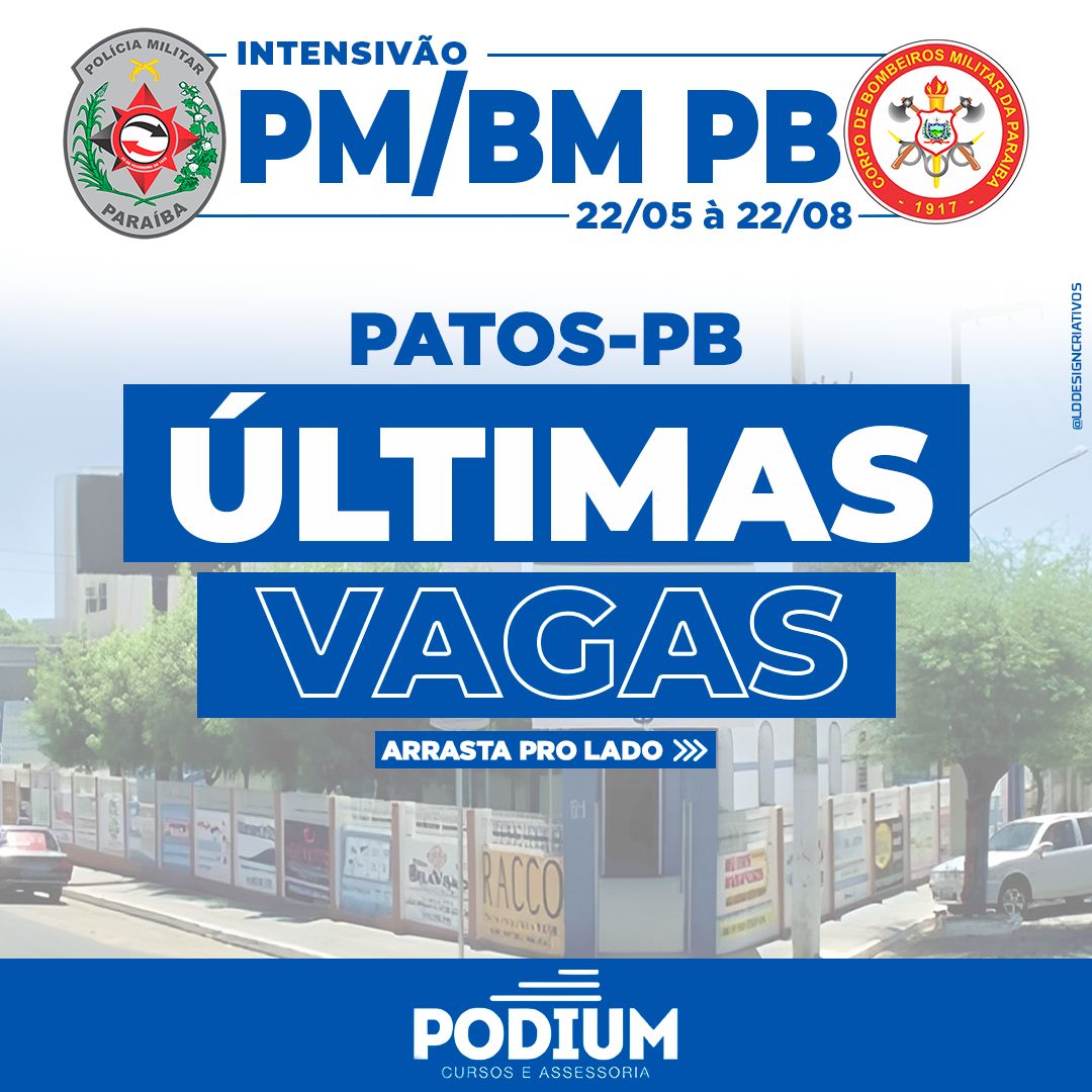 Últimas vagas para a turma da PM/BM-PB