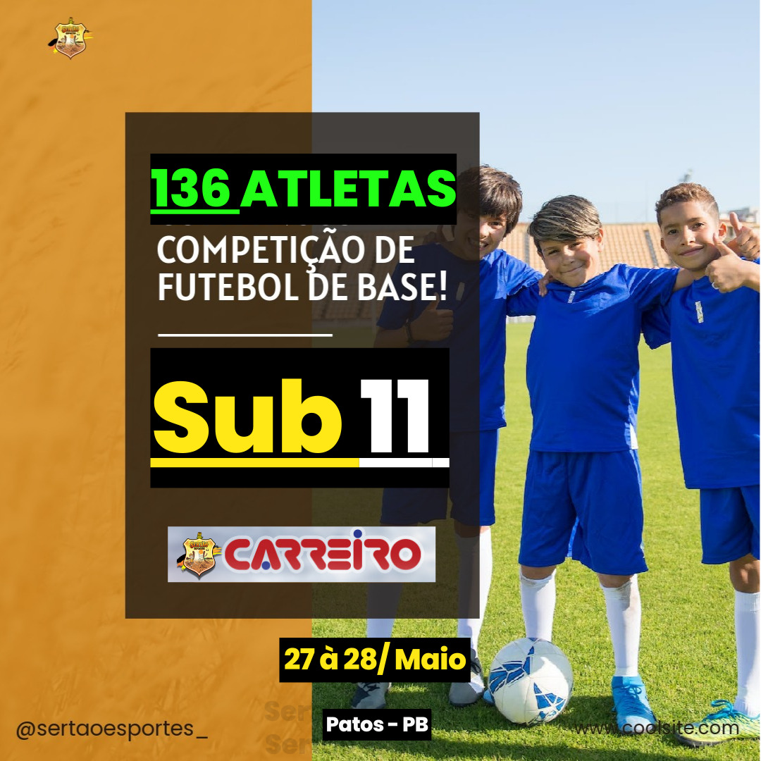 Copa Carreiro do Sertão Sub-11 começa neste sábado (27) e contará com participação de 136 atletas