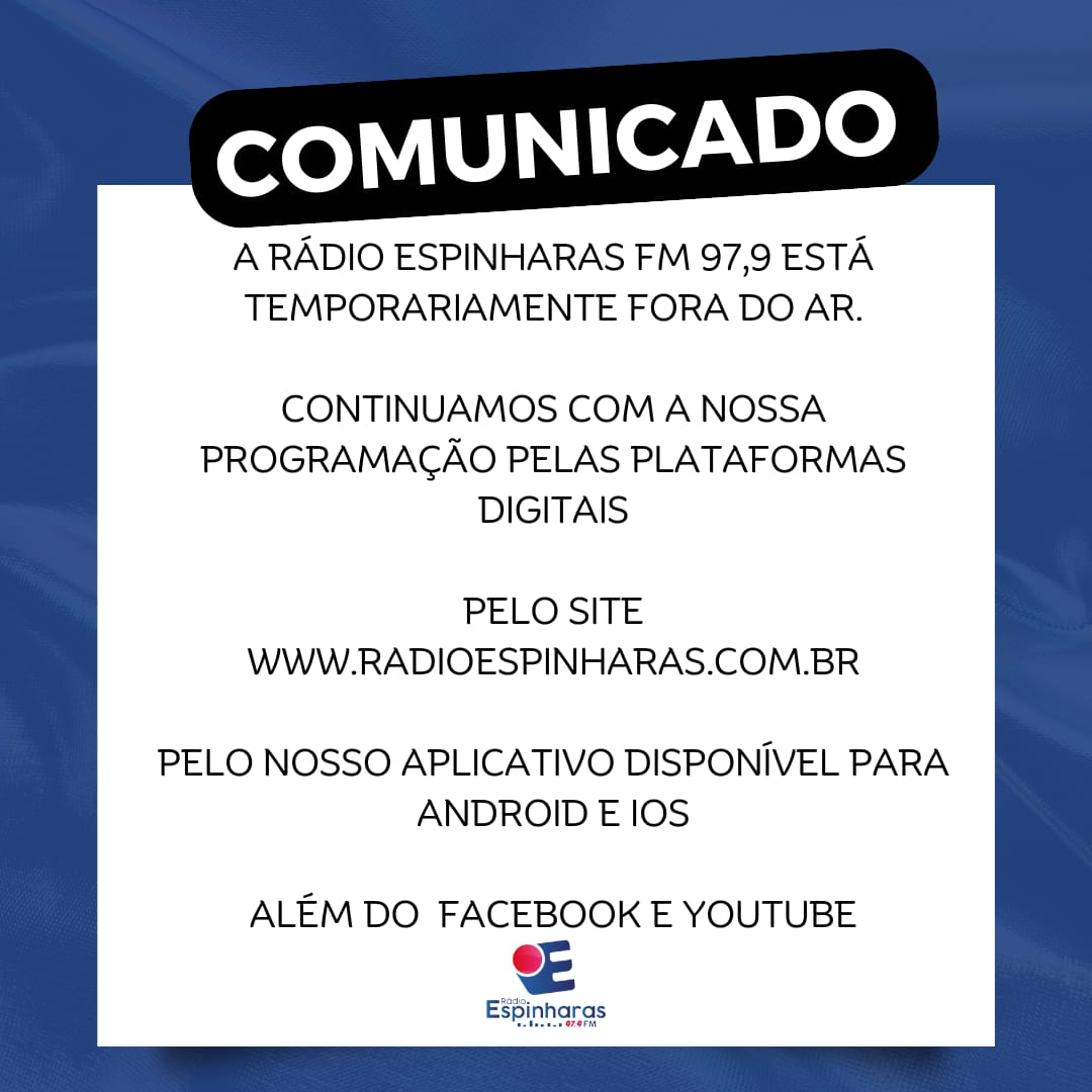 Fora do Ar: Problema na estrutura da torre deixa Rádio Espinharas apenas nas redes sociais. Emissora emite comunicado. Veja