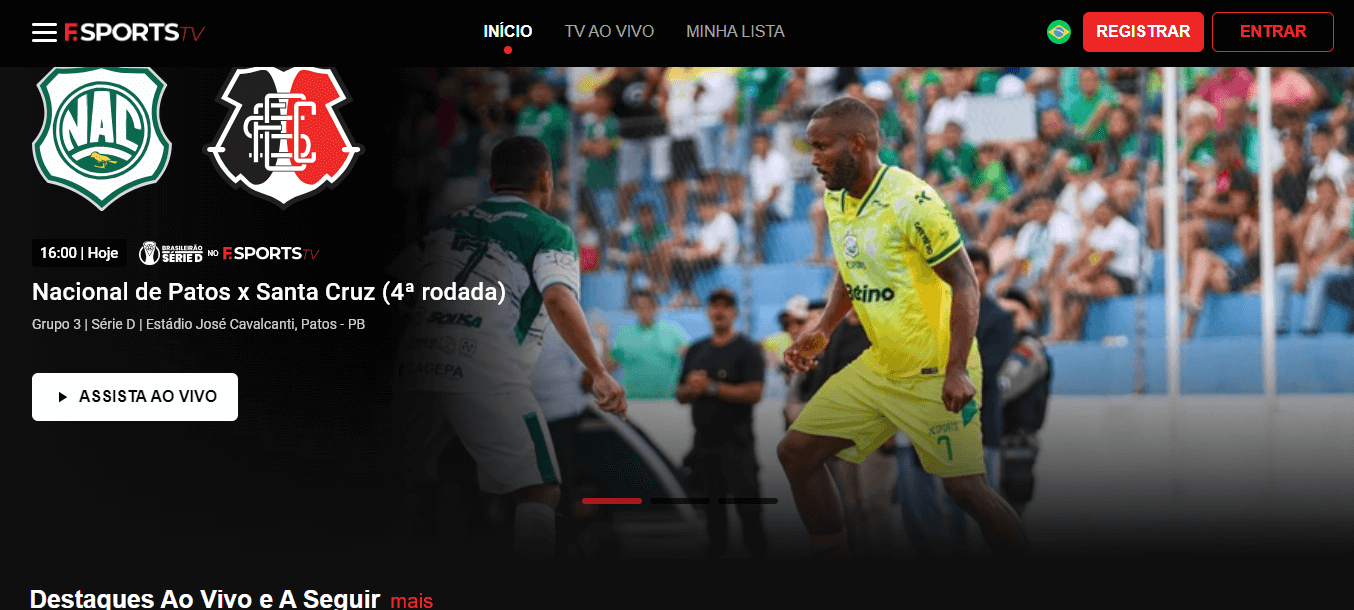 F.SportsTV assina acordo com a CBF para transmissão dos jogos da Série D e Nacional x Santa Cruz passará ao vivo