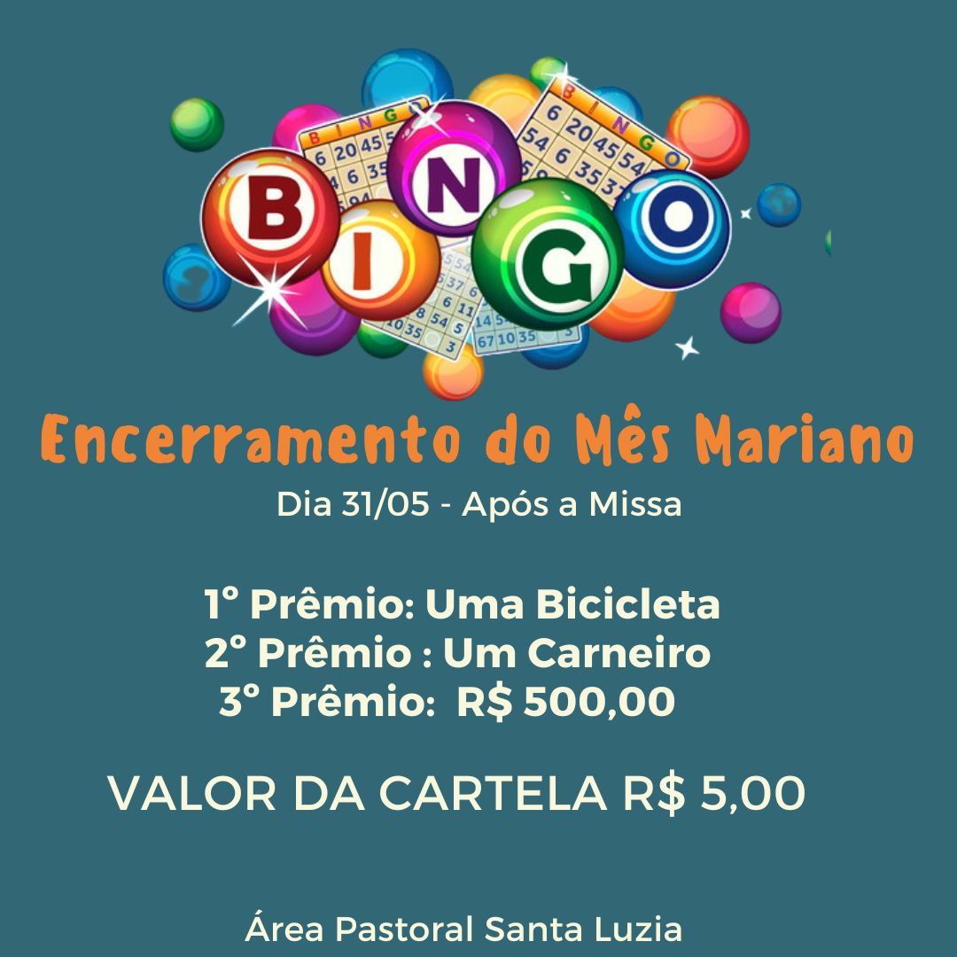 Celebração de Encerramento do Mês Mariano será realizada nesta quarta-feira (31) na Área Pastoral Santa Luzia, no bairro Monte Castelo, em Patos