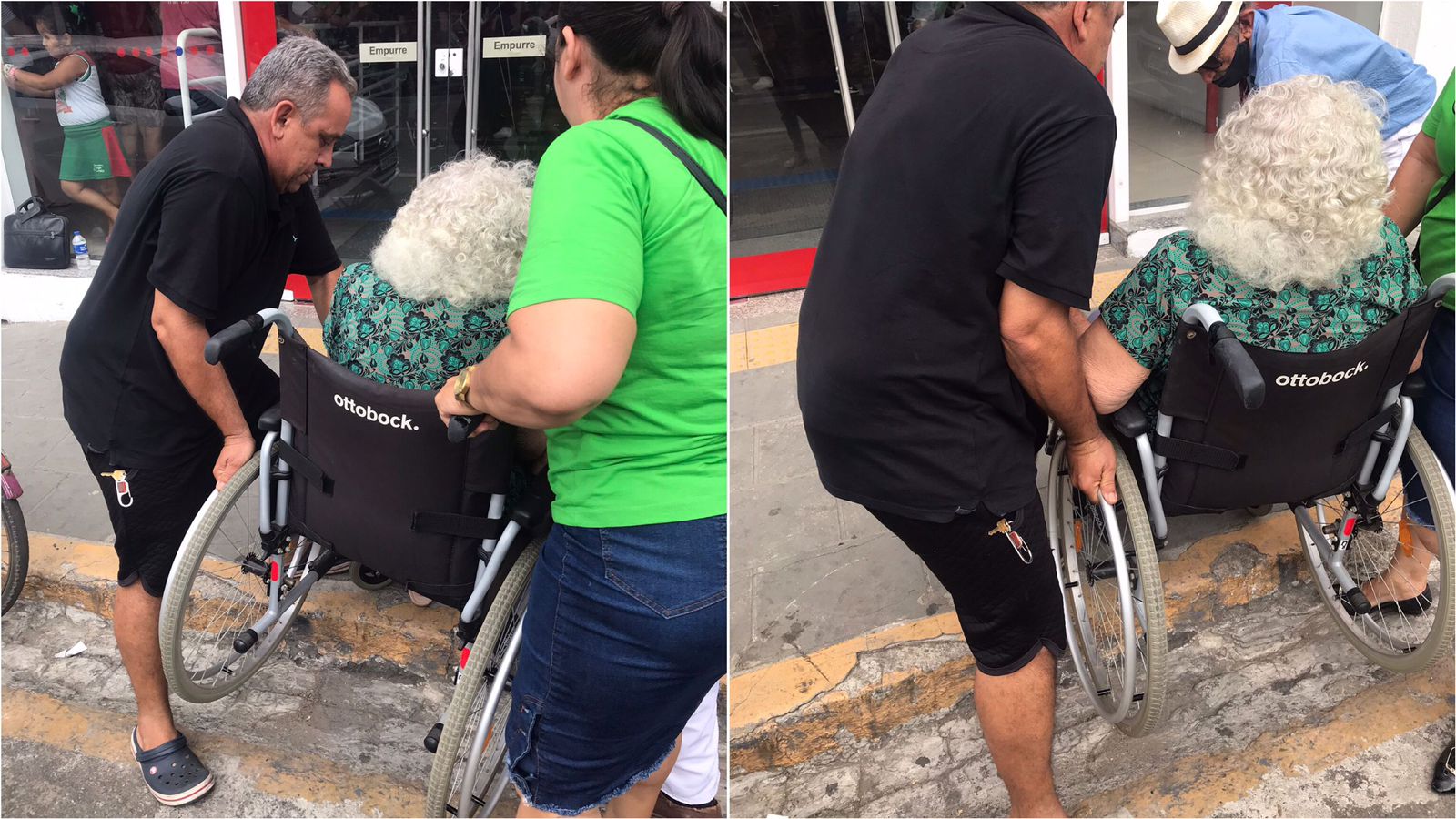 Cidadã relata falta de rampa de acessibilidade em agência bancária de Patos. VÍDEO