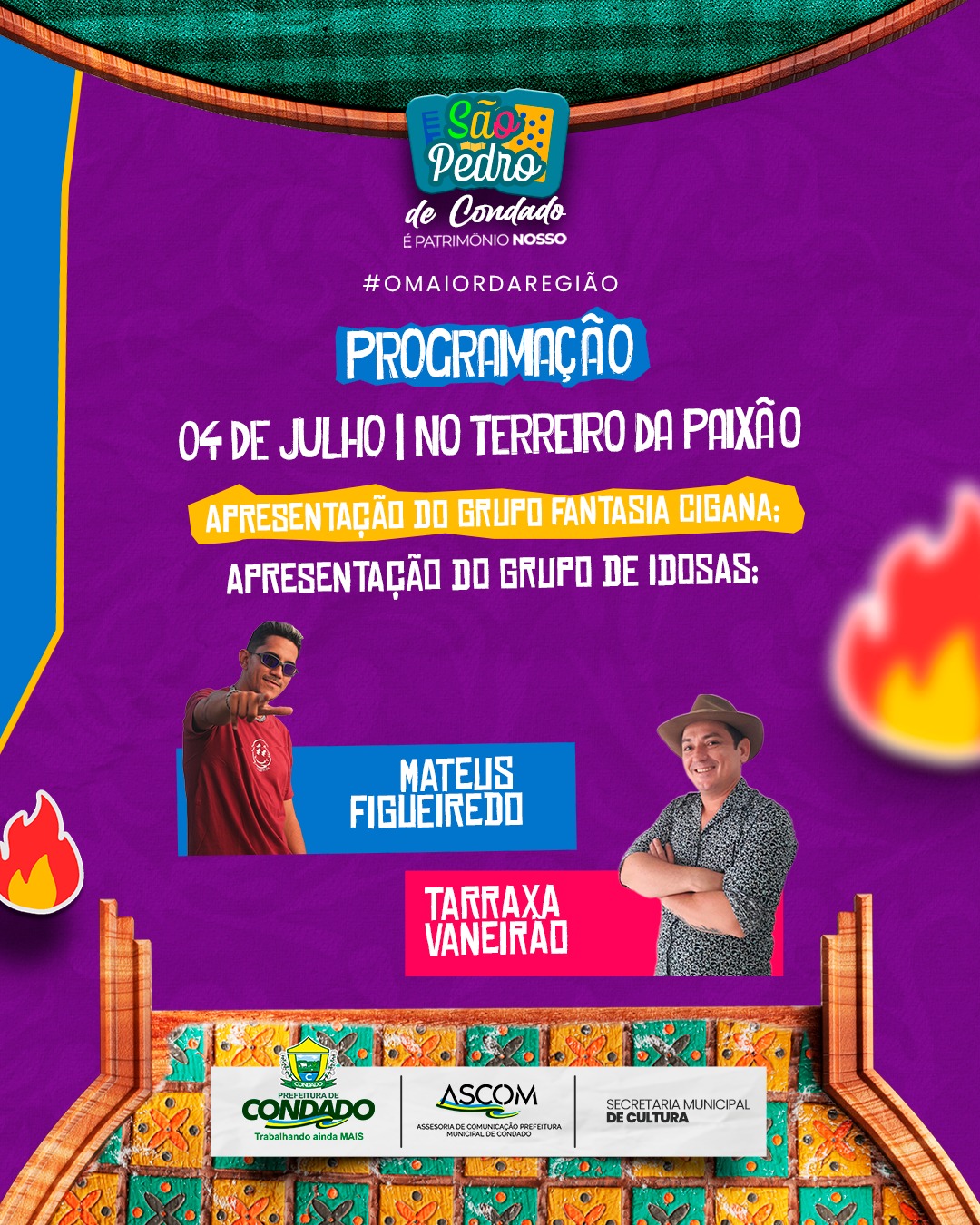 Condado lança programação oficial do São Pedro 2023 com atrações musicais e artísticas