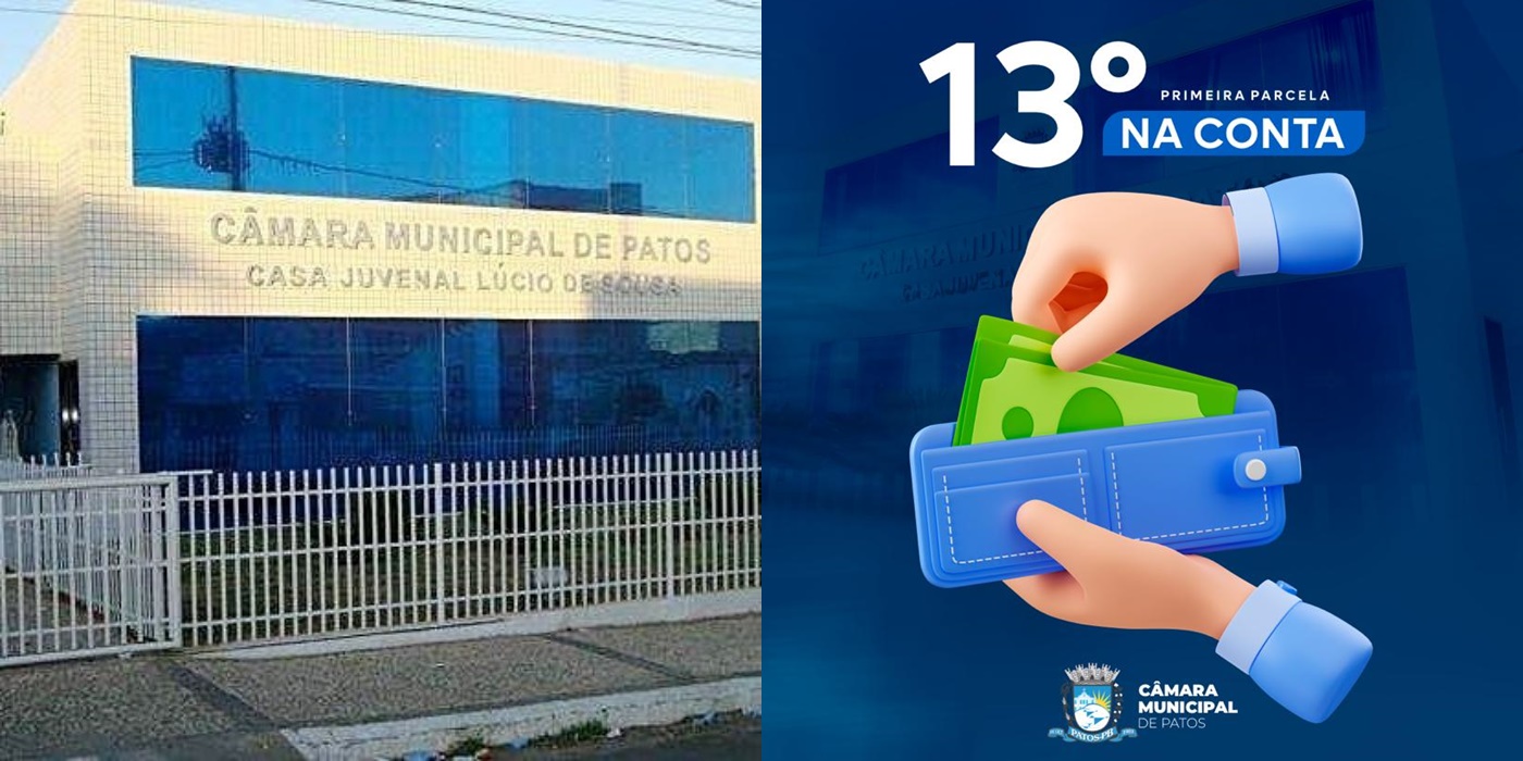 Câmara Municipal de Patos paga 50% do 13º para os servidores