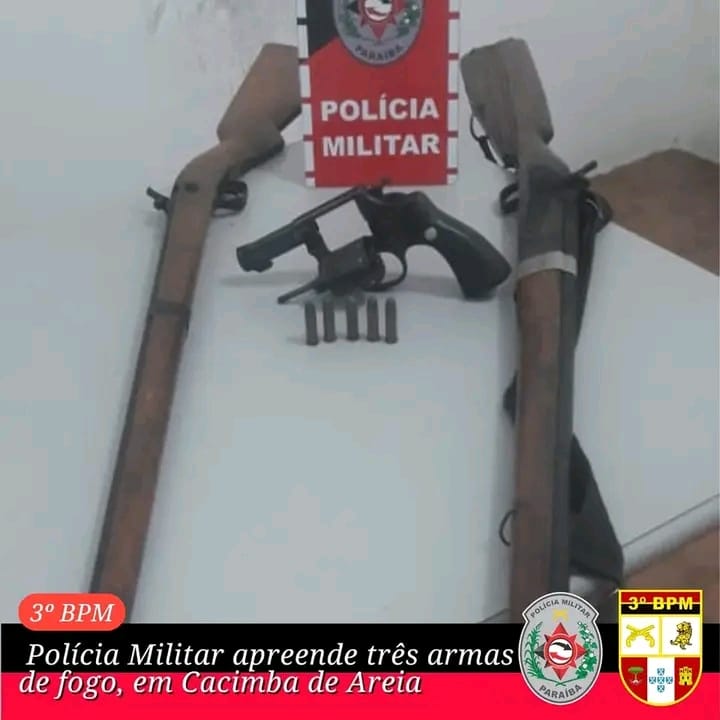 Policiais militares são acionados após tentativa de homicídio em Cacimba de Areia; armas foram apreendidas