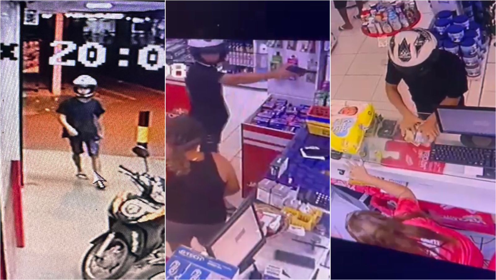 Homem armado assalta farmácia na noite desta sexta-feira (09), no bairro do Jatobá, em Patos. Veja vídeo