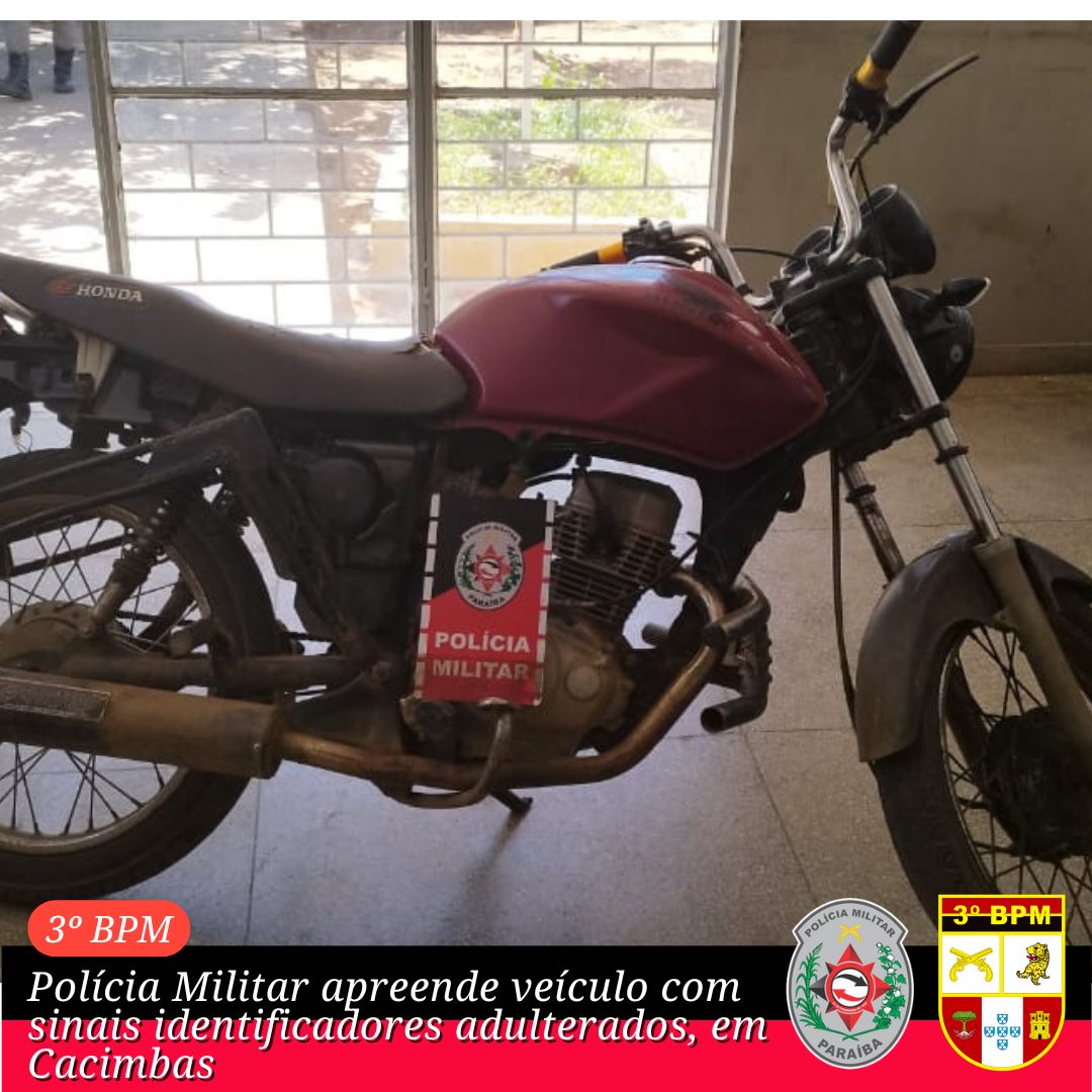 Polícia Militar apreende veículo com sinais identificadores adulterados, em Cacimbas-PB