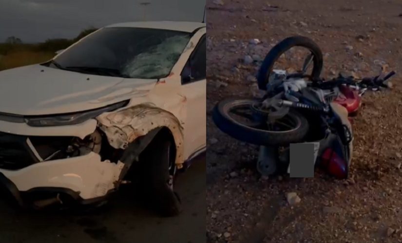 Homem morre em colisão envolvendo motocicleta e caminhonete, na BR-230, entre Pombal e Patos