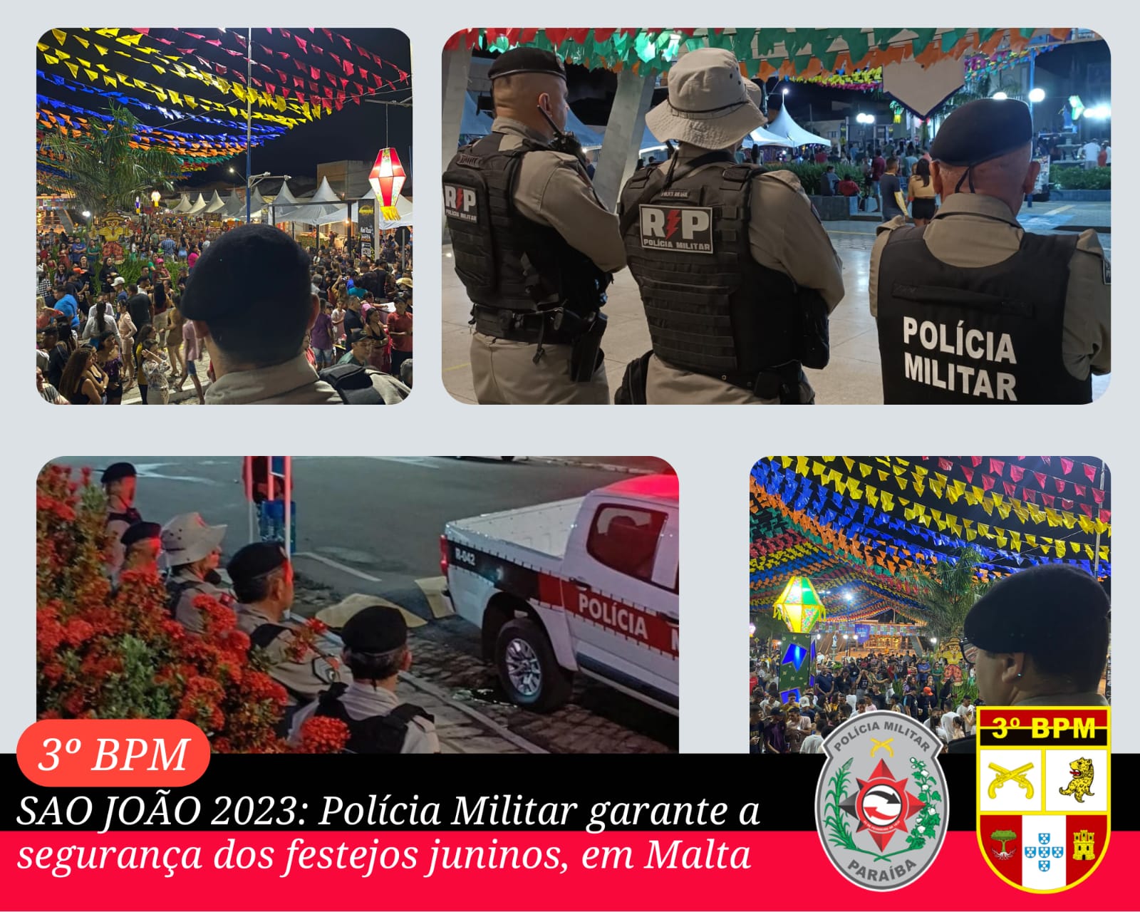 OPERAÇÃO SÃO JOÃO 2023: Polícia Militar reforça segurança no São João de Malta