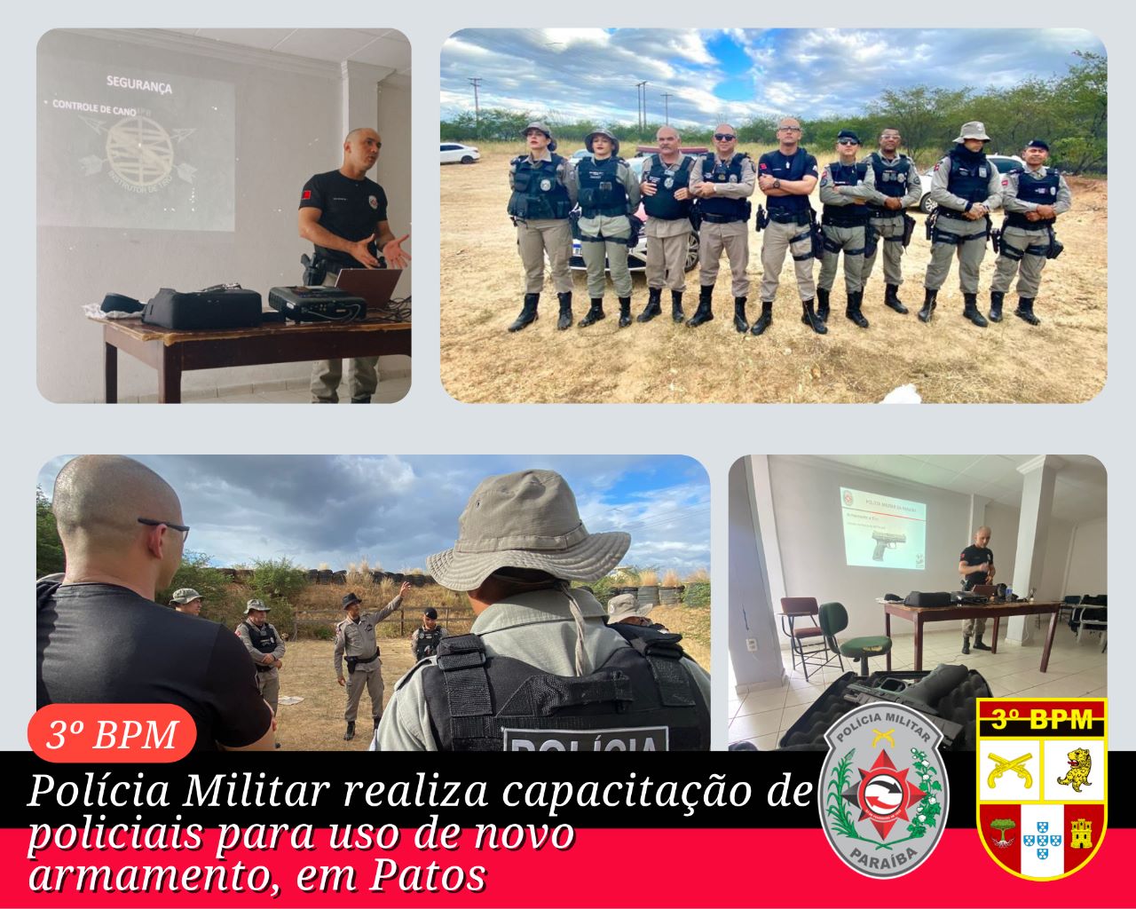 Polícia Militar realiza capacitação de policiais para uso de novo armamento, em Patos