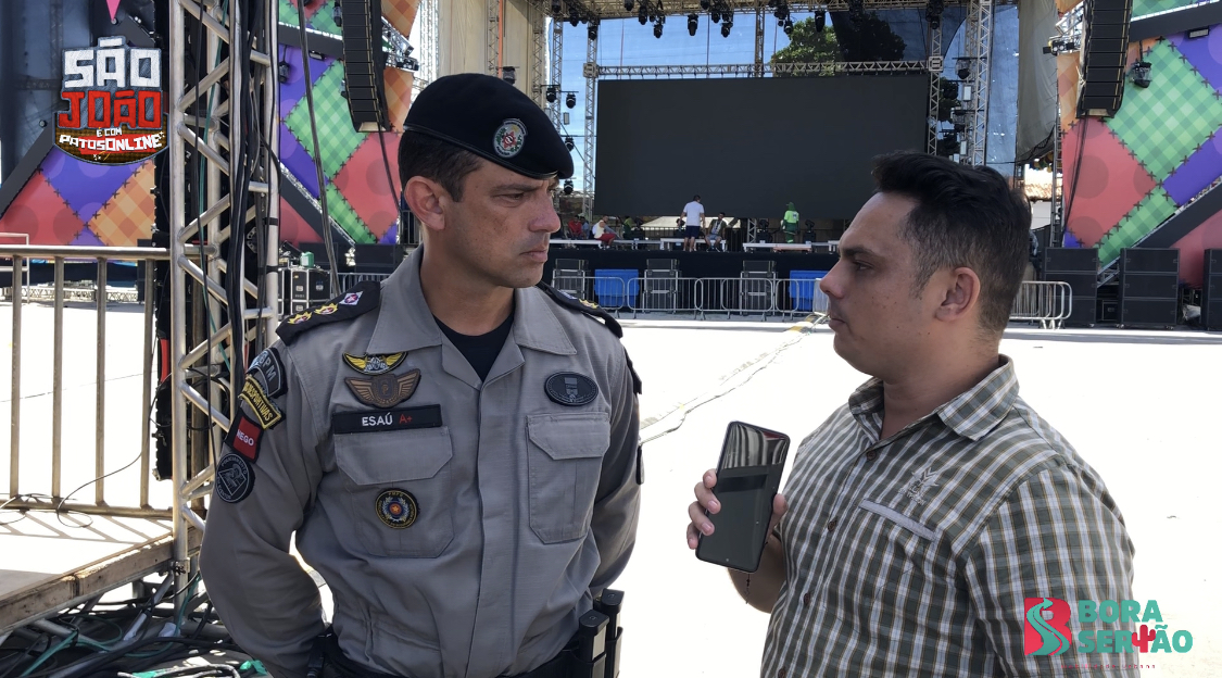 Helicóptero Acauã reforça segurança na cidade de Patos durante o São João; Comandante do 3º BPM fala sobre planejamento. VÍDEO