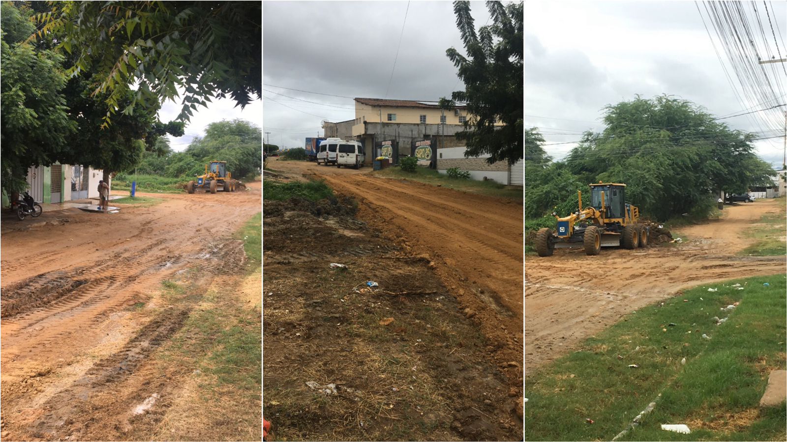 Moradora do bairro Noé Trajano reclama de material utilizado pela prefeitura para serviços de terraplanagem na localidade; secretário se posiciona