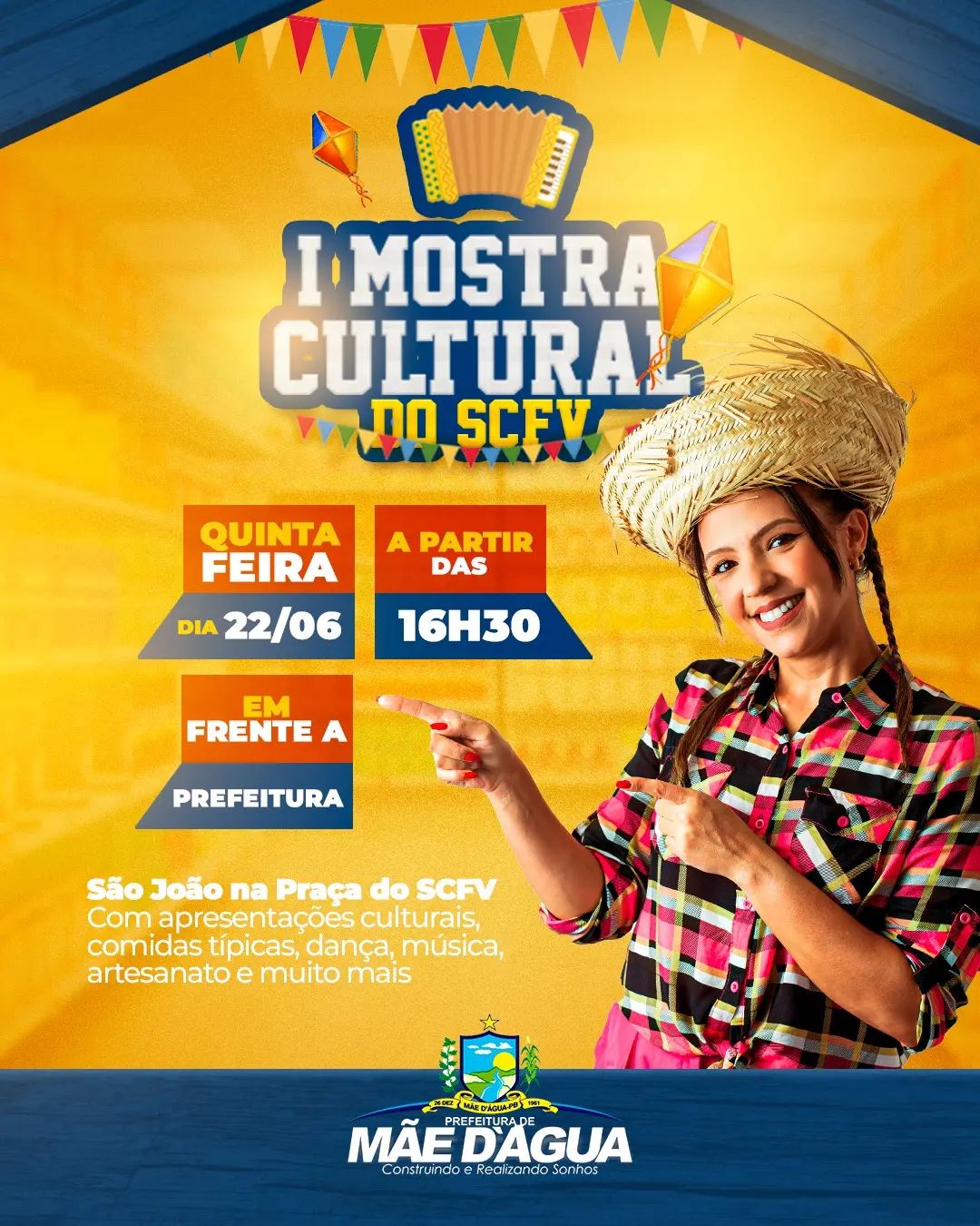 Secretaria de Assistência Social de Mãe d'Água realiza I Mostra Cultural do SCFV nesta quinta-feira (22)