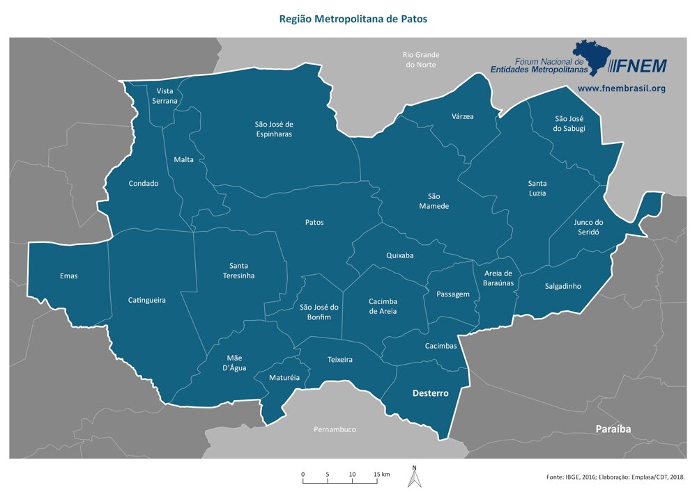 Censo 2022: confira a população de cada município da Região Metropolitana de Patos
