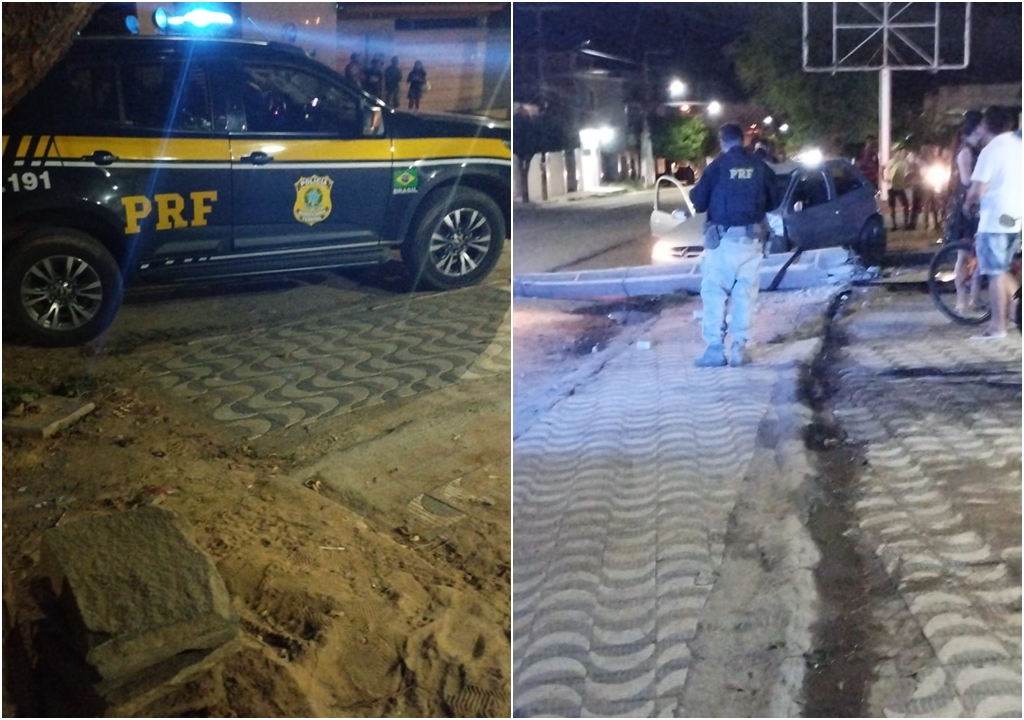 Em Patos: Condutor causa acidente ao fugir de abordagem policial na noite desta segunda (03)