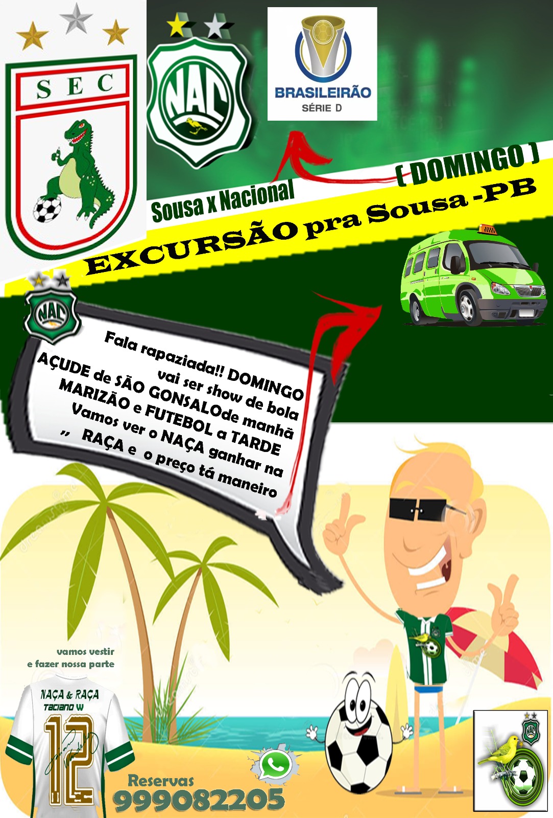 Torcedores do Nacional de Patos preparam caravana para o jogo contra o Sousa, pela Série D