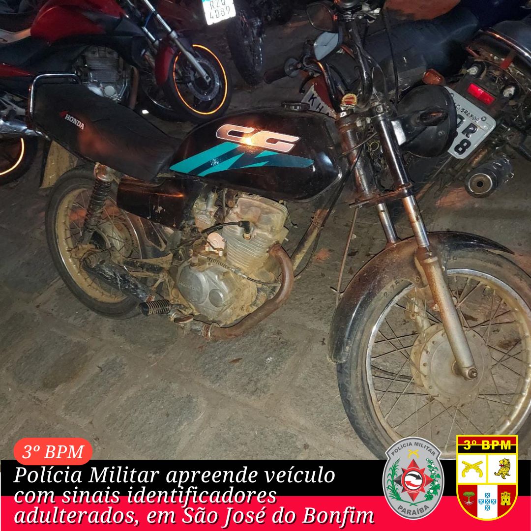 Polícia Militar apreende veículo com sinais identificadores adulterados, em São José do Bonfim